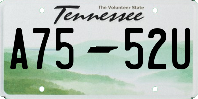 TN license plate A7552U