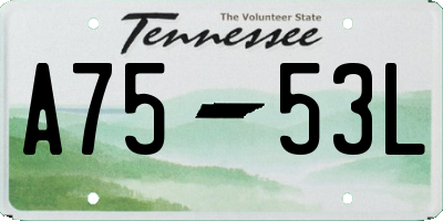 TN license plate A7553L