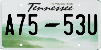 TN license plate A7553U