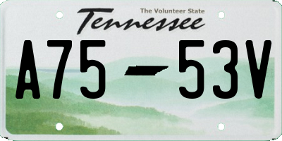 TN license plate A7553V