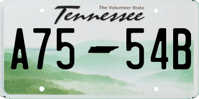 TN license plate A7554B