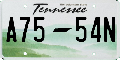 TN license plate A7554N
