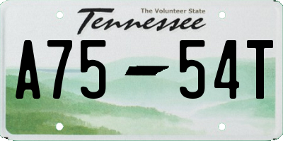 TN license plate A7554T
