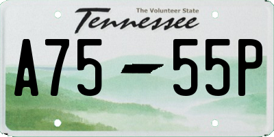 TN license plate A7555P