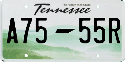 TN license plate A7555R