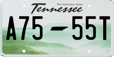 TN license plate A7555T
