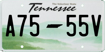 TN license plate A7555V
