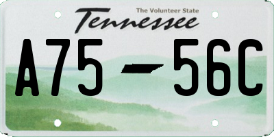 TN license plate A7556C