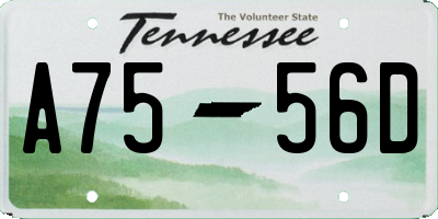 TN license plate A7556D
