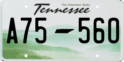 TN license plate A7556O