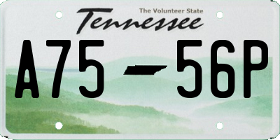 TN license plate A7556P