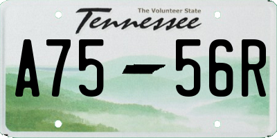 TN license plate A7556R