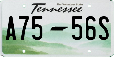 TN license plate A7556S