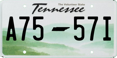 TN license plate A7557I