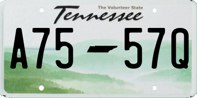 TN license plate A7557Q
