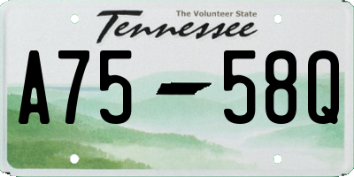 TN license plate A7558Q