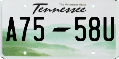TN license plate A7558U