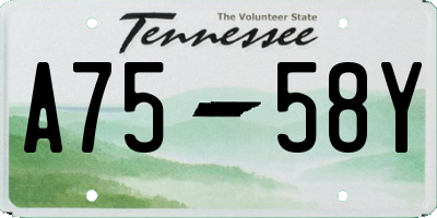 TN license plate A7558Y