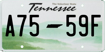 TN license plate A7559F