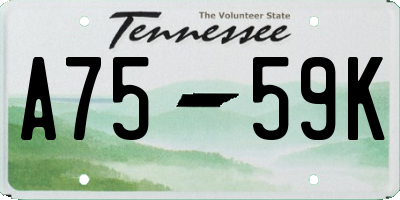 TN license plate A7559K