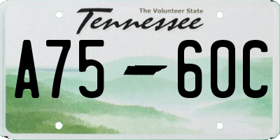 TN license plate A7560C