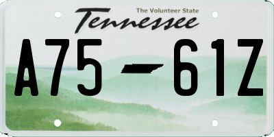 TN license plate A7561Z