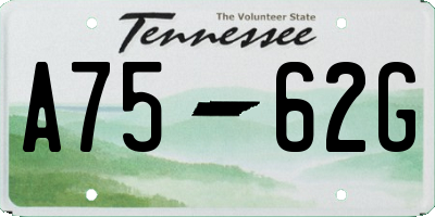 TN license plate A7562G