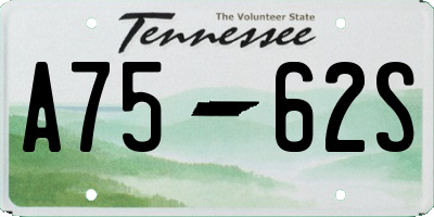 TN license plate A7562S