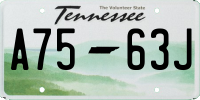 TN license plate A7563J