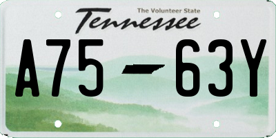TN license plate A7563Y