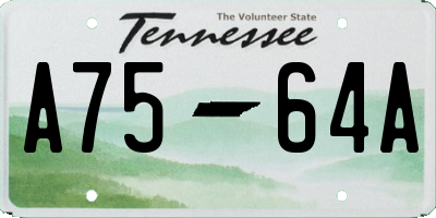 TN license plate A7564A