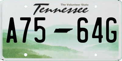TN license plate A7564G