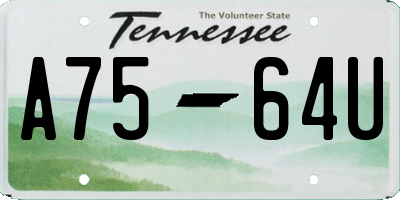 TN license plate A7564U