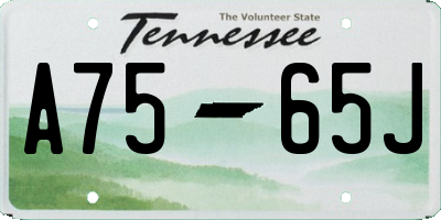 TN license plate A7565J
