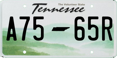 TN license plate A7565R