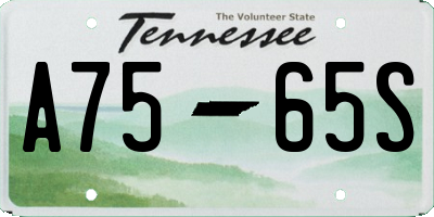 TN license plate A7565S