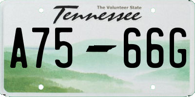 TN license plate A7566G