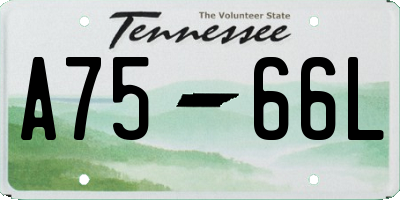 TN license plate A7566L