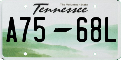 TN license plate A7568L