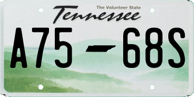 TN license plate A7568S