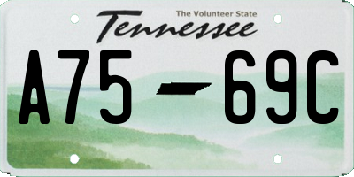 TN license plate A7569C