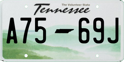 TN license plate A7569J