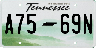 TN license plate A7569N