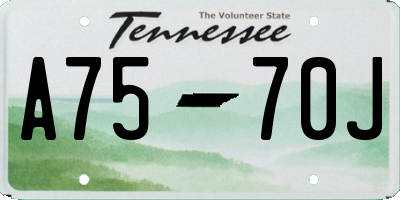 TN license plate A7570J