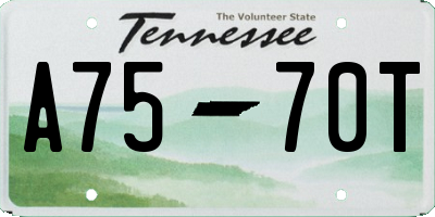 TN license plate A7570T