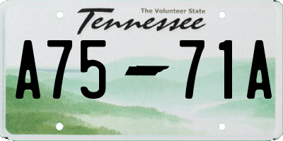 TN license plate A7571A