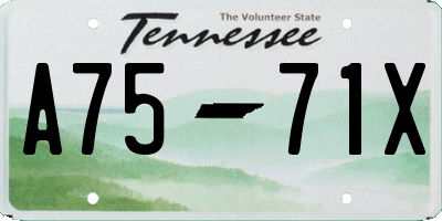 TN license plate A7571X