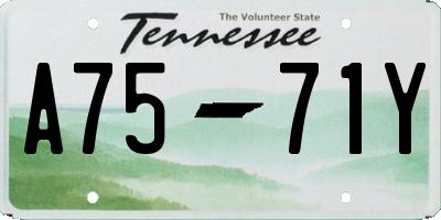 TN license plate A7571Y