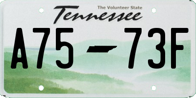 TN license plate A7573F