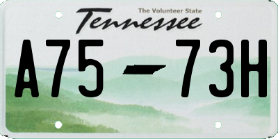 TN license plate A7573H